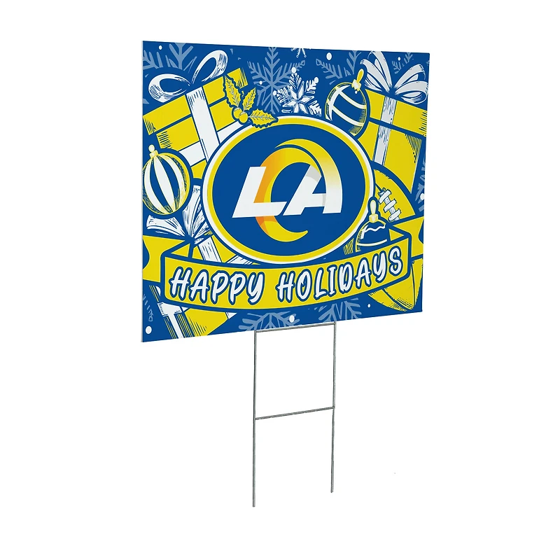 Los Angeles Rams 24" x 18" Happy Holidays Christmas Outdoor Staked Yard Sign