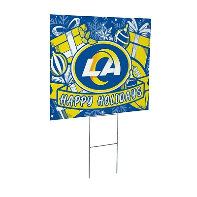 Los Angeles Rams 24" x 18" Happy Holidays Christmas Outdoor Staked Yard Sign