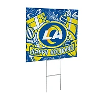 Los Angeles Rams 24" x 18" Happy Holidays Christmas Outdoor Staked Yard Sign