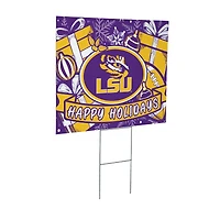 LSU Tigers 24" x 18" Happy Holidays Christmas Outdoor Staked Yard Sign