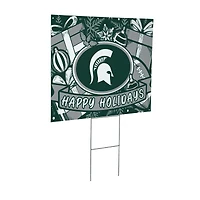 Michigan State Spartans 24" x 18" Happy Holidays Christmas Outdoor Staked Yard Sign