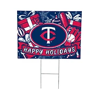 Minnesota Twins 24" x 18" Happy Holidays Christmas Outdoor Staked Yard Sign