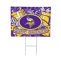 Minnesota Vikings 24" x 18" Happy Holidays Christmas Outdoor Staked Yard Sign