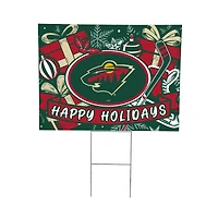 Minnesota Wild 24" x 18" Happy Holidays Christmas Outdoor Staked Yard Sign