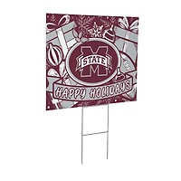 Mississippi State Bulldogs 24" x 18" Happy Holidays Christmas Outdoor Staked Yard Sign