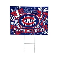 Montreal Canadiens 24" x 18" Happy Holidays Christmas Outdoor Staked Yard Sign