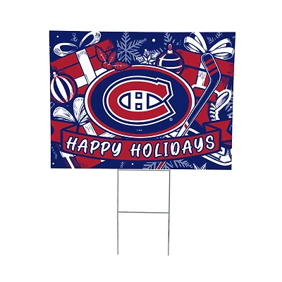 Montreal Canadiens 24" x 18" Happy Holidays Christmas Outdoor Staked Yard Sign