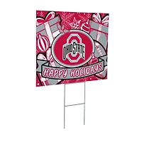 Ohio State Buckeyes 24" x 18" Happy Holidays Christmas Outdoor Staked Yard Sign