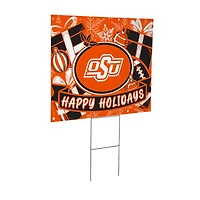 Oklahoma State Cowboys 24" x 18" Happy Holidays Christmas Outdoor Staked Yard Sign
