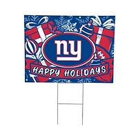 New York Giants 24" x 18" Happy Holidays Christmas Outdoor Staked Yard Sign