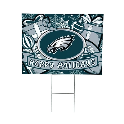 Philadelphia Eagles 24" x 18" Happy Holidays Christmas Outdoor Staked Yard Sign