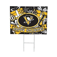 Pittsburgh Penguins 24" x 18" Happy Holidays Christmas Outdoor Staked Yard Sign