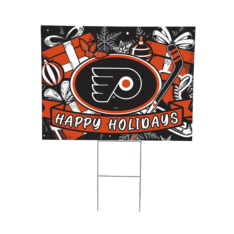 Philadelphia Flyers 24" x 18" Happy Holidays Christmas Outdoor Staked Yard Sign