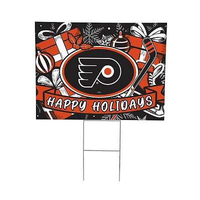 Philadelphia Flyers 24" x 18" Happy Holidays Christmas Outdoor Staked Yard Sign