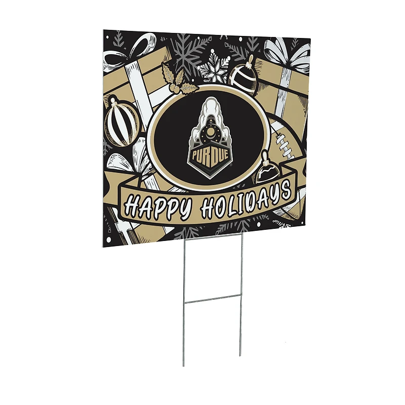 Purdue Boilermakers 24" x 18" Happy Holidays Christmas Outdoor Staked Yard Sign