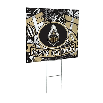 Purdue Boilermakers 24" x 18" Happy Holidays Christmas Outdoor Staked Yard Sign