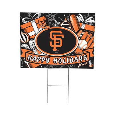 San Francisco Giants 24" x 18" Happy Holidays Christmas Outdoor Staked Yard Sign