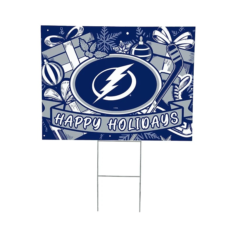 Tampa Bay Lightning 24" x 18" Happy Holidays Christmas Outdoor Staked Yard Sign