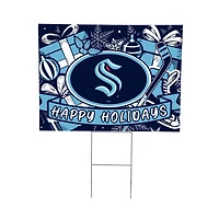 Seattle Kraken 24" x 18" Happy Holidays Christmas Outdoor Staked Yard Sign