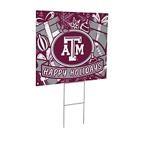 Texas A&M Aggies 24" x 18" Happy Holidays Christmas Outdoor Staked Yard Sign