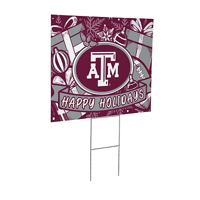 Texas A&M Aggies 24" x 18" Happy Holidays Christmas Outdoor Staked Yard Sign