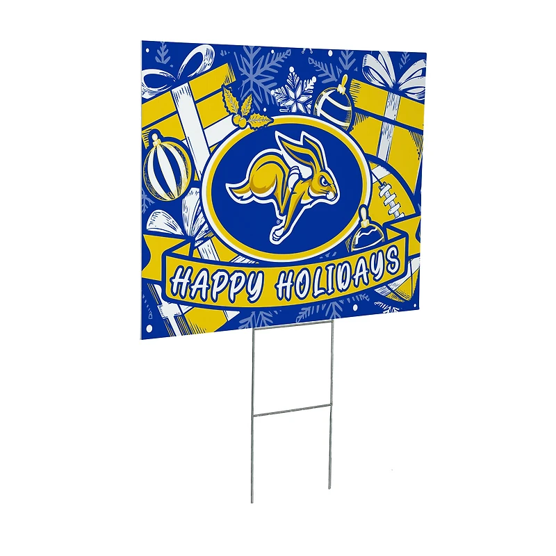 South Dakota State Jackrabbits 24" x 18" Happy Holidays Christmas Outdoor Staked Yard Sign