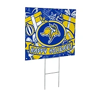 South Dakota State Jackrabbits 24" x 18" Happy Holidays Christmas Outdoor Staked Yard Sign