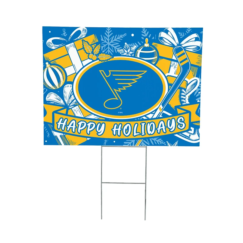 St. Louis Blues 24" x 18" Happy Holidays Christmas Outdoor Staked Yard Sign