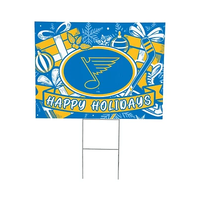 St. Louis Blues 24" x 18" Happy Holidays Christmas Outdoor Staked Yard Sign