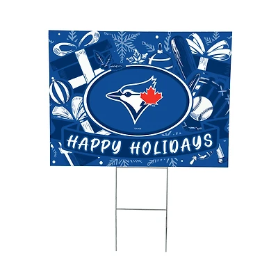 Toronto Blue Jays 24" x 18" Happy Holidays Christmas Outdoor Staked Yard Sign