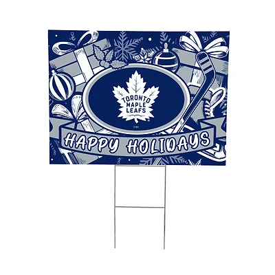 Toronto Maple Leafs 24" x 18" Happy Holidays Christmas Outdoor Staked Yard Sign