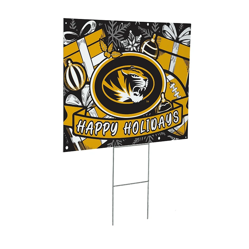 Missouri Tigers 24" x 18" Happy Holidays Christmas Outdoor Staked Yard Sign