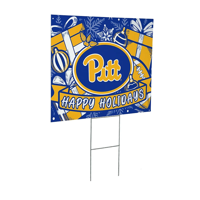 Pitt Panthers 24" x 18" Happy Holidays Christmas Outdoor Staked Yard Sign