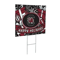 South Carolina Gamecocks 24" x 18" Happy Holidays Christmas Outdoor Staked Yard Sign