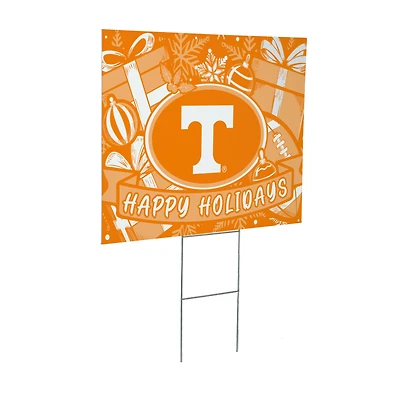 Tennessee Volunteers 24" x 18" Happy Holidays Christmas Outdoor Staked Yard Sign