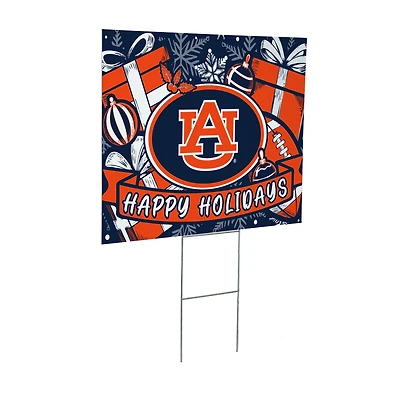 Auburn Tigers 24" x 18" Happy Holidays Christmas Outdoor Staked Yard Sign