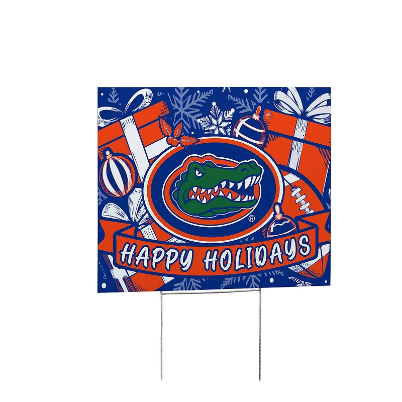 Florida Gators 24" x 18" Happy Holidays Christmas Outdoor Staked Yard Sign