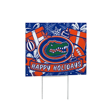 Florida Gators 24" x 18" Happy Holidays Christmas Outdoor Staked Yard Sign