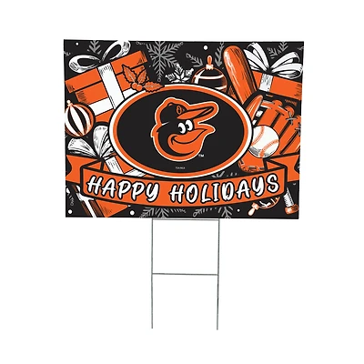 Baltimore Orioles 24" x 18" Happy Holidays Christmas Outdoor Staked Yard Sign