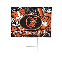 Baltimore Orioles 24" x 18" Happy Holidays Christmas Outdoor Staked Yard Sign