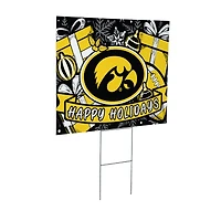Iowa Hawkeyes 24" x 18" Happy Holidays Christmas Outdoor Staked Yard Sign