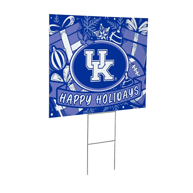 Kentucky Wildcats 24" x 18" Happy Holidays Christmas Outdoor Staked Yard Sign