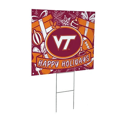 Virginia Tech Hokies 24" x 18" Happy Holidays Christmas Outdoor Staked Yard Sign