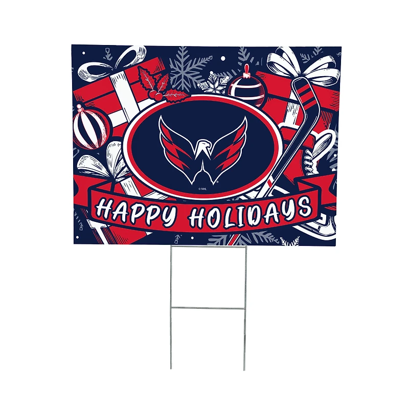 Washington Capitals 24" x 18" Happy Holidays Christmas Outdoor Staked Yard Sign