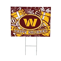 Washington Commanders 24" x 18" Happy Holidays Christmas Outdoor Staked Yard Sign