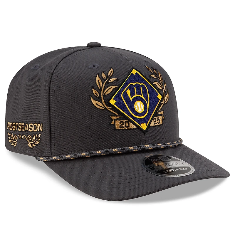 Men's New Era Charcoal Milwaukee Brewers 2025 National League Division Series Champions 9SEVENTY Adjustable Hat