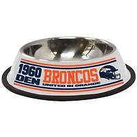 The Memory Company  Denver Broncos Stainless Steel Pet Bowl