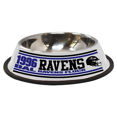 The Memory Company  Baltimore Ravens Vintage Bar Stainless Steel Pet Bowl
