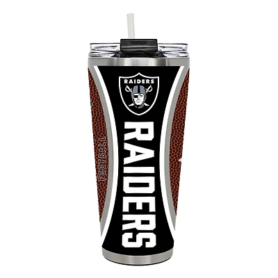 Las Vegas Raiders 32oz. Big Slim Game Ball Travel Tumbler