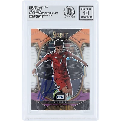 Luis Diaz Colombia National Team Autographed 2022-23 Panini Select FIFA Multi-Color Prizm #88 Beckett Fanatics Witnessed Authenticated Auto 10 Card